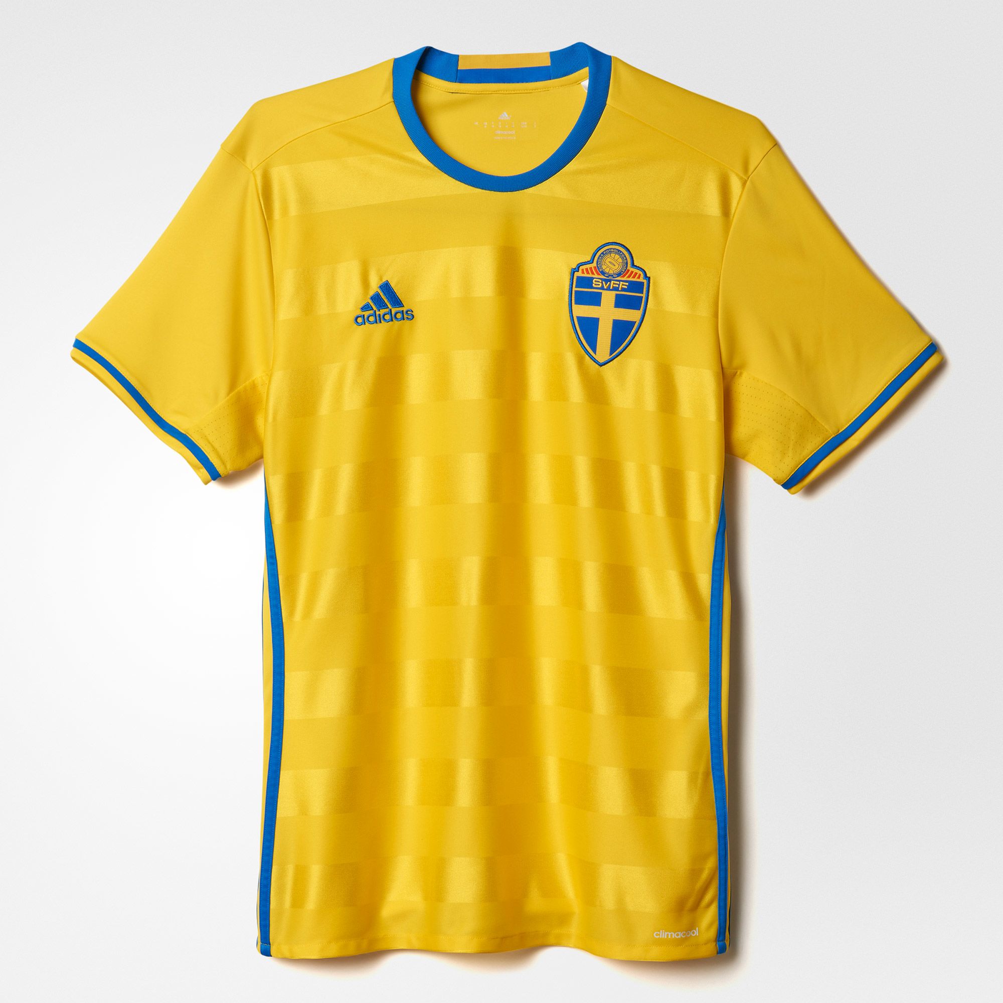 Sweden Soccer Jerseys | Swedish Team Jerseys | Soccer and Rugby Imports adidas Sweden Home Jersey 2015/16 - Yellow/Royal